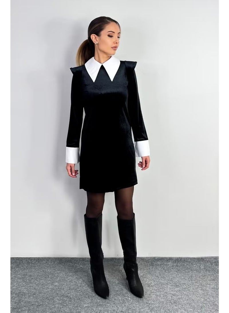 Ritnice Collared Velvet Dress - Image 1